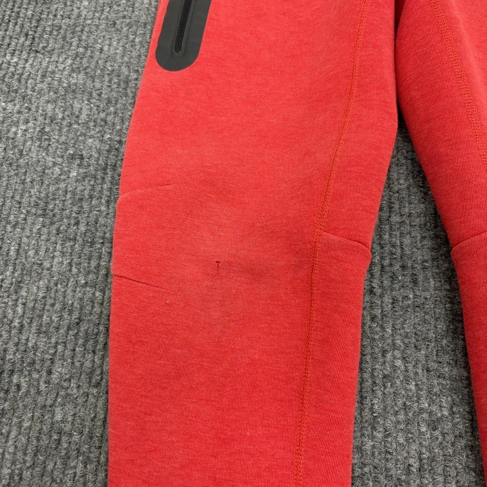 Nike Tech Fleece Joggers Boys S Red Cotton Blend Tapered Sweatpants Athletic